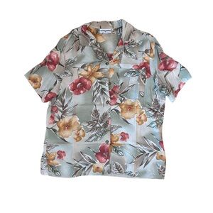 Alfred Dunner Floral Hawaiian Shirt